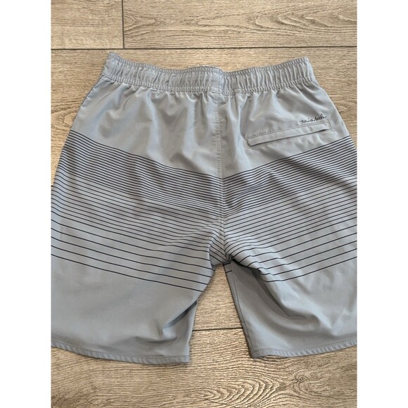 Travis Mathew Swim Trunks Men Small Grey Board Shorts Summer Beach Striped - Picture 6 of 6